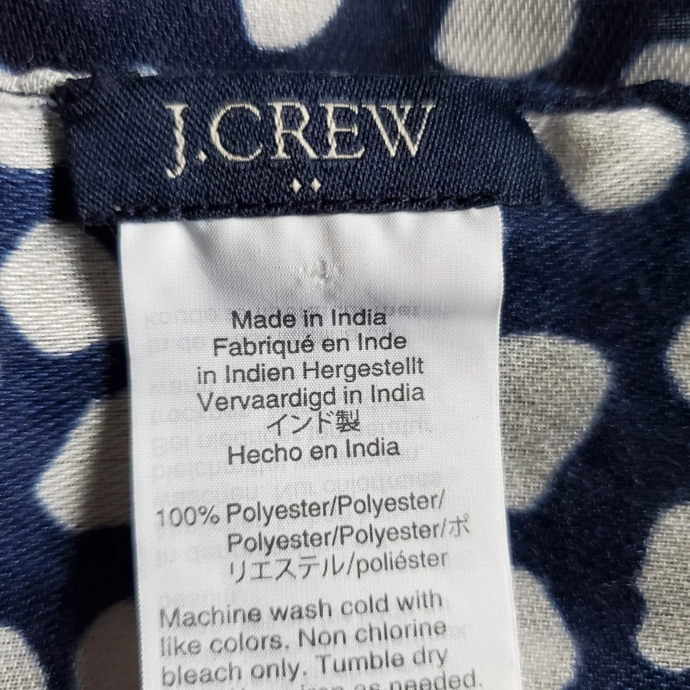 J Crew Factory Lightweight Scarf Blue with White Spots 24
